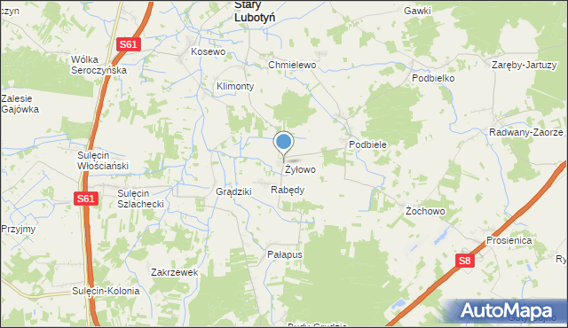 mapa Żyłowo, Żyłowo na mapie Targeo